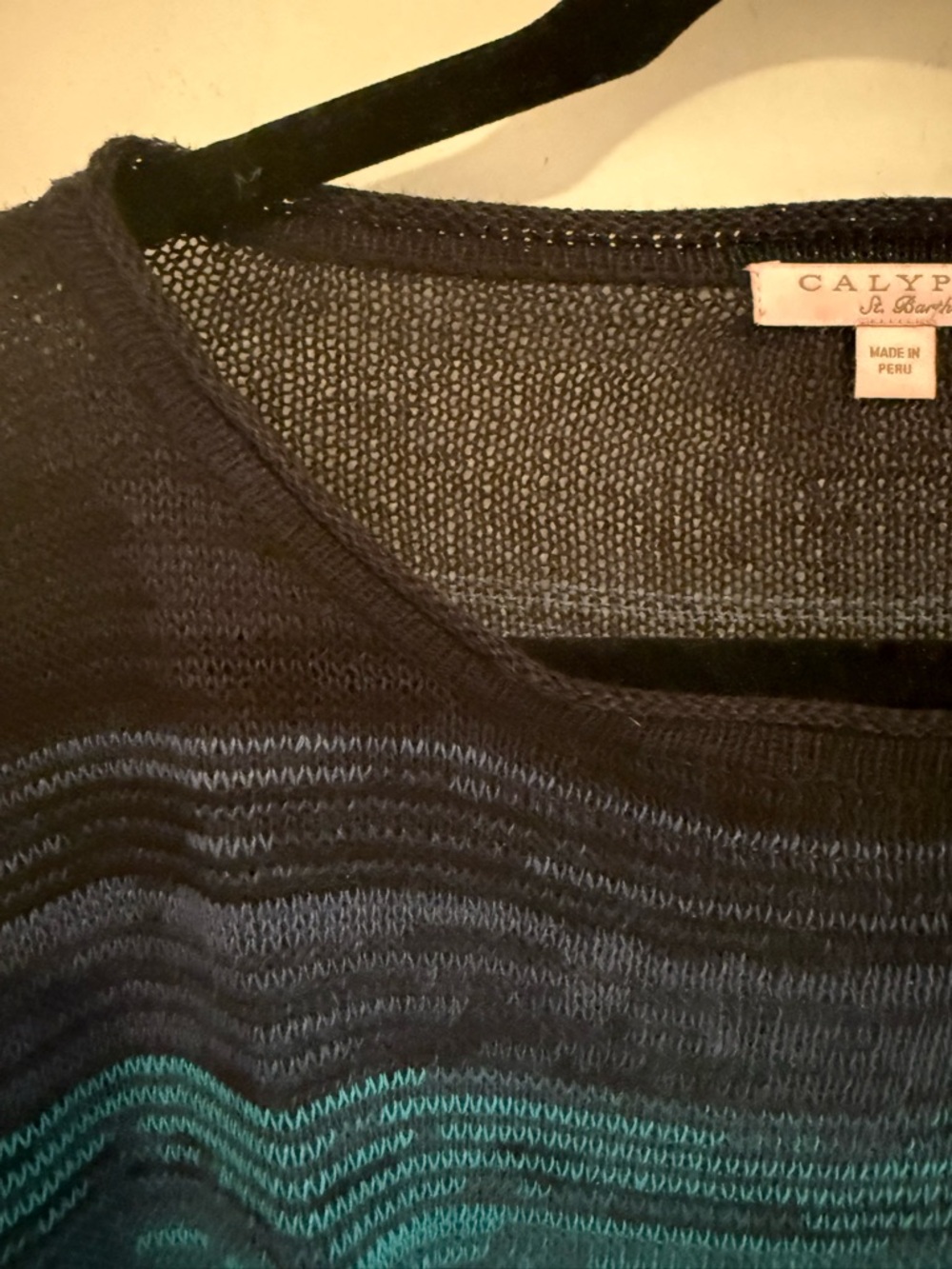 Calypso St. Barth Blue Ombre Linen Sweater XS - Picture 5 of 6
